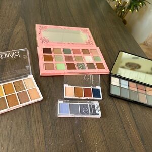 5 Eyeshadow Palettes - Blue, Brown, Green Shades